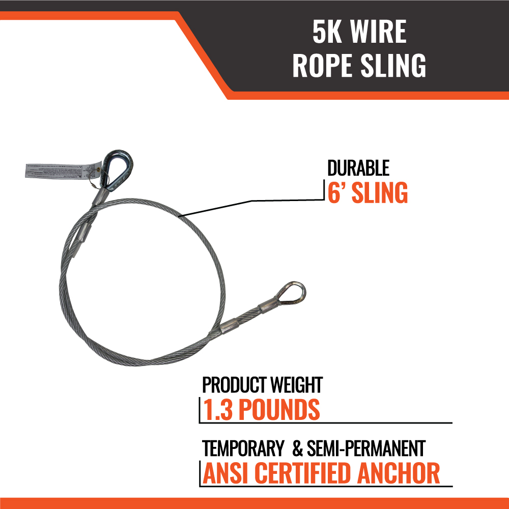 5K WIRE ROPE SLING - 6FT - Image 3