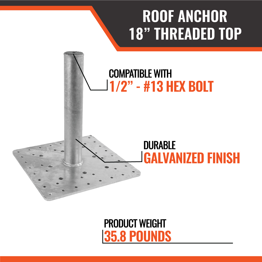 ROOF ANCHOR 18" THREADED TOP <span class="title-excerpt">Super Sale! $99.99 (while supplies last)</span> - Image 3