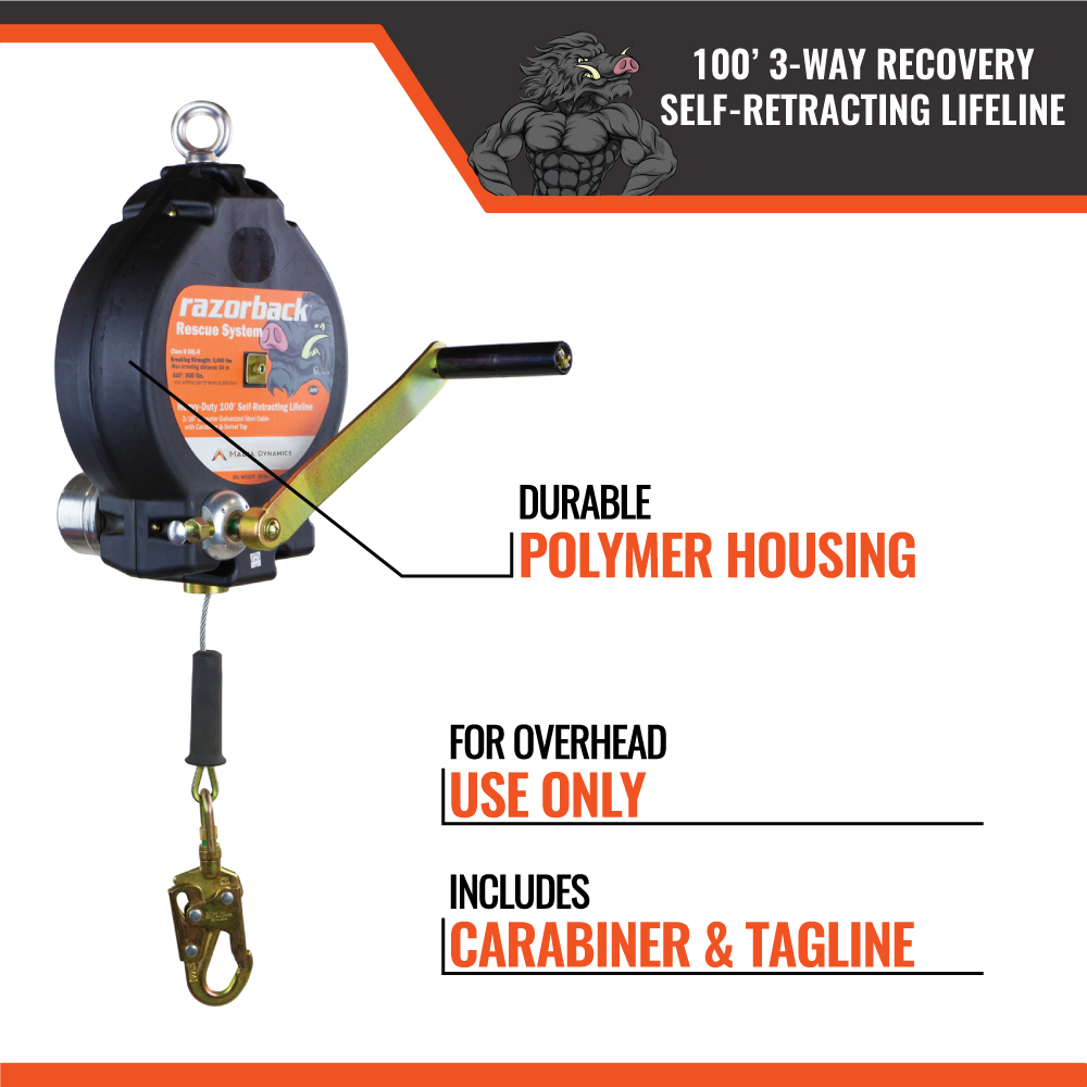 100’ RAZORBACK 3-WAY RECOVERY SRL W/SNAP HOOK, CLASS SRL-R - Image 9