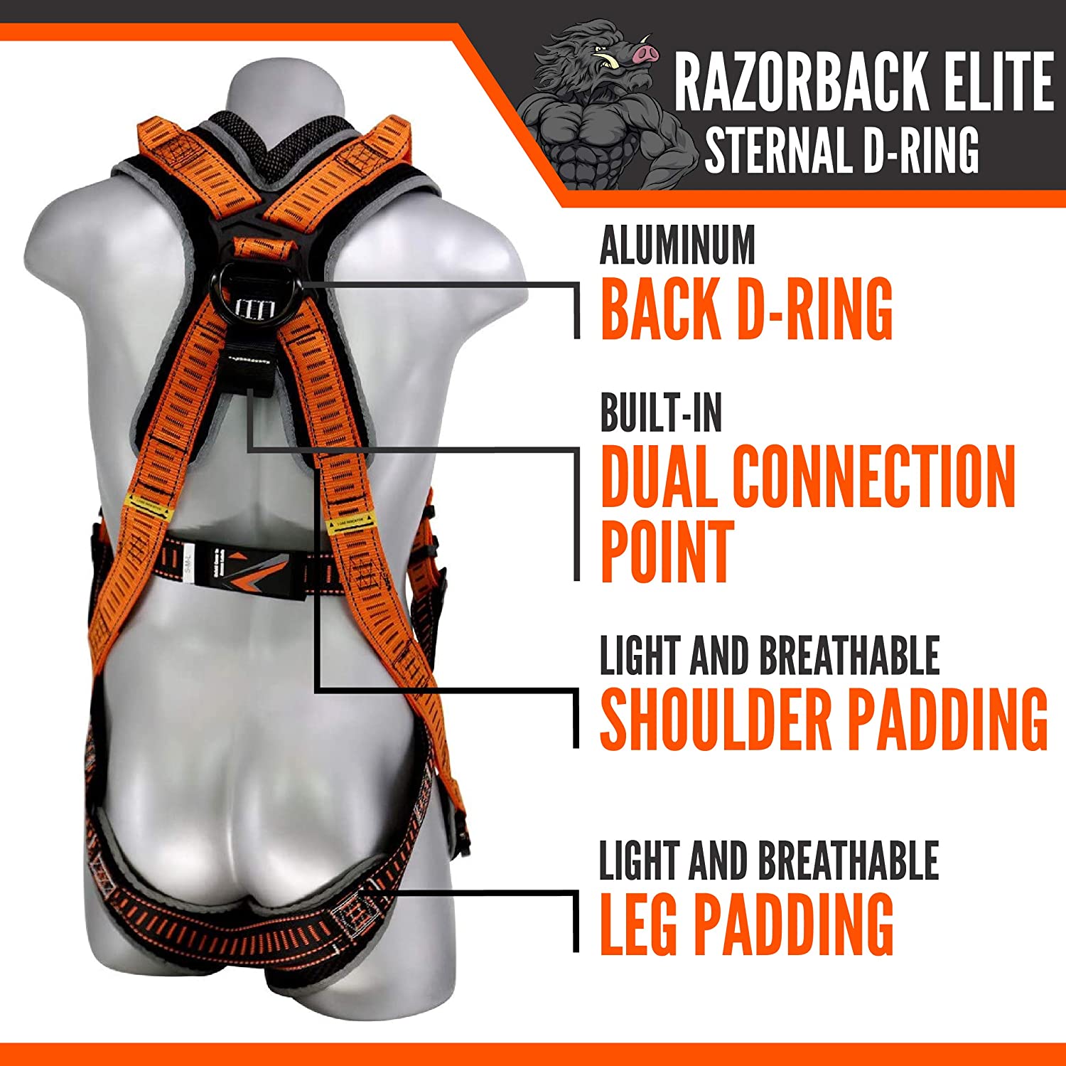 RAZORBACK ELITE STERNAL D-RING HARNESS - Image 4