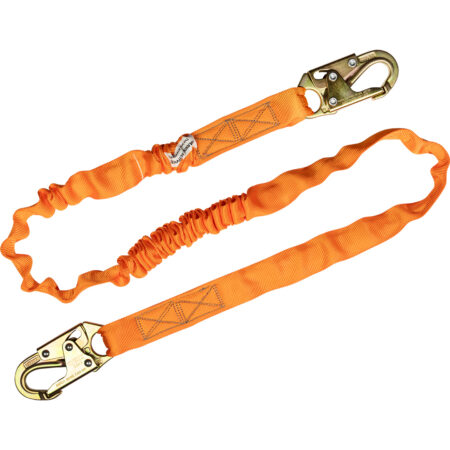 6’ SINGLE LEG INTERNAL SHOCK ABSORBING LANYARD WITH 2 STEEL SNAP HOOKS