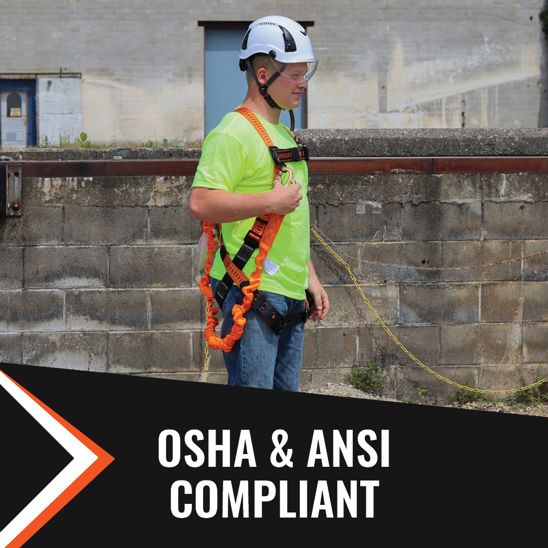 4.5' - 6’ SINGLE LEG STRETCH INTERNAL SHOCK ABSORBING LANYARD W/ 2 STEEL SNAP HOOKS - Image 4