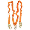 C5106 4.5' - 6’ DOUBLE LEG STRETCH INTERNAL SHOCK ABSORBING LANYARD WITH 3 STEEL SNAP HOOKS