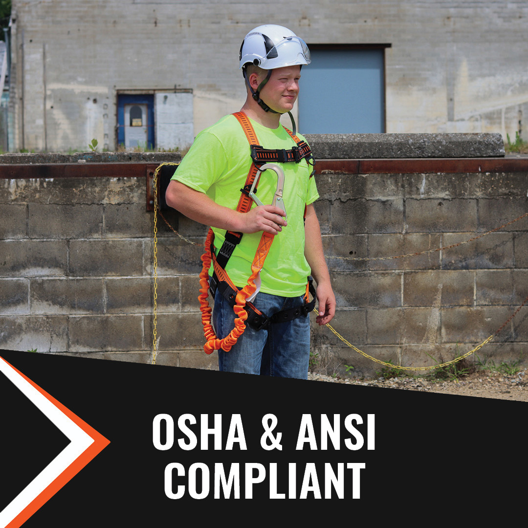 4.5' - 6’ SINGLE LEG STRETCH INTERNAL SHOCK ABSORBING LANYARD WITH 1 REBAR HOOK AND 1 STEEL SNAP HOOK - Image 4