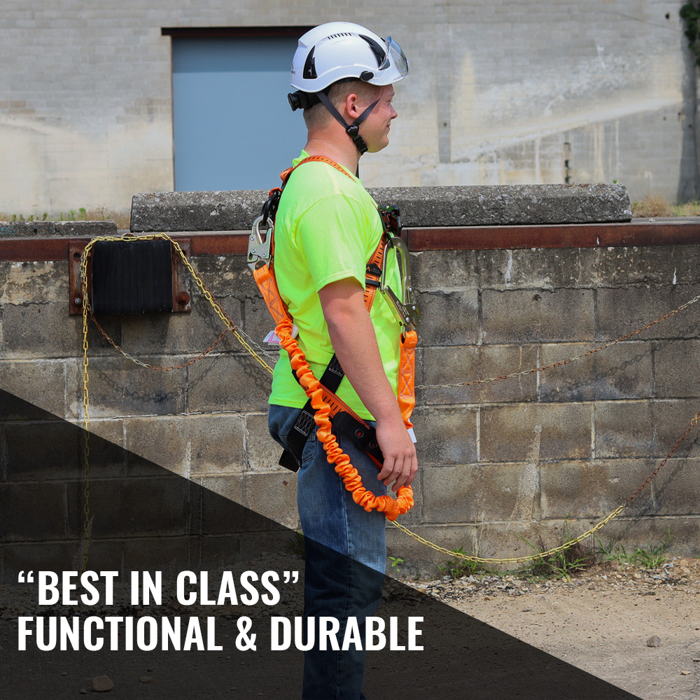 4.5' - 6’ SINGLE LEG STRETCH INTERNAL SHOCK ABSORBING LANYARD WITH 1 REBAR HOOK AND 1 STEEL SNAP HOOK - Image 5