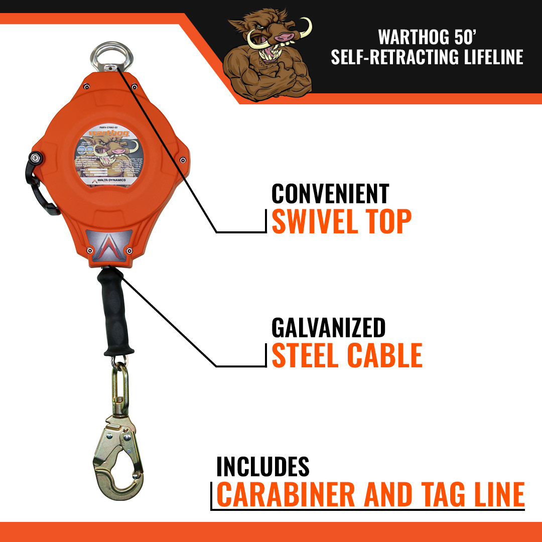 50' WARTHOG® SRL W/ SNAP HOOK, CLASS 1 - Image 3