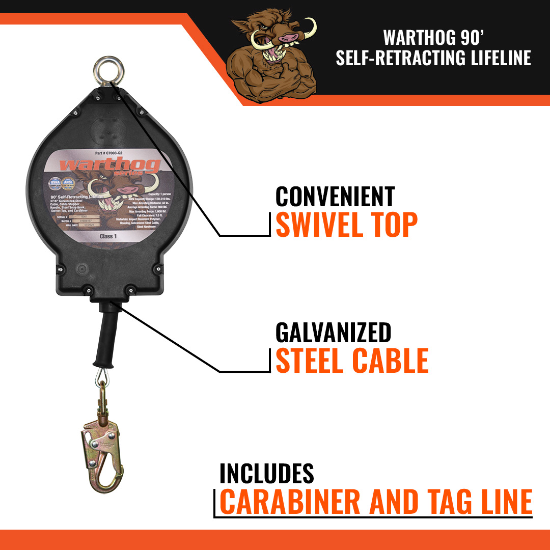 90' WARTHOG® SRL W/SNAP HOOK, CLASS 1 - Image 5