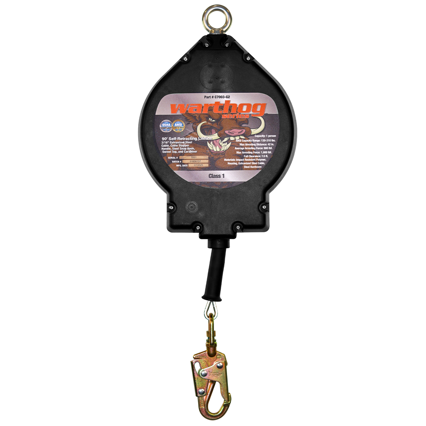 90' WARTHOG® SRL W/SNAP HOOK, CLASS 1 - Image 2