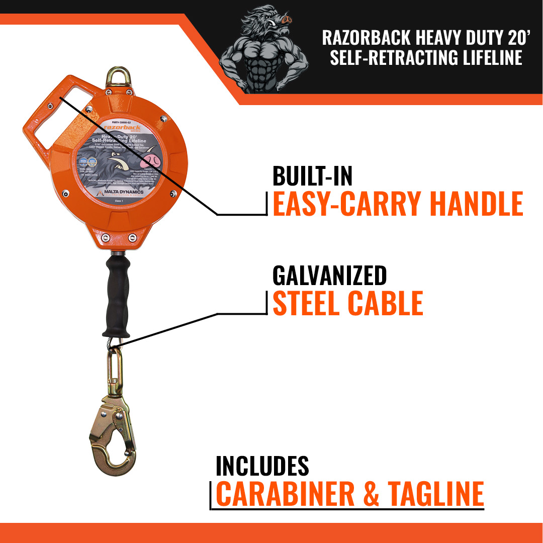 RAZORBACK HEAVY-DUTY 20' SELF-RETRACTING LIFELINE - Image 5