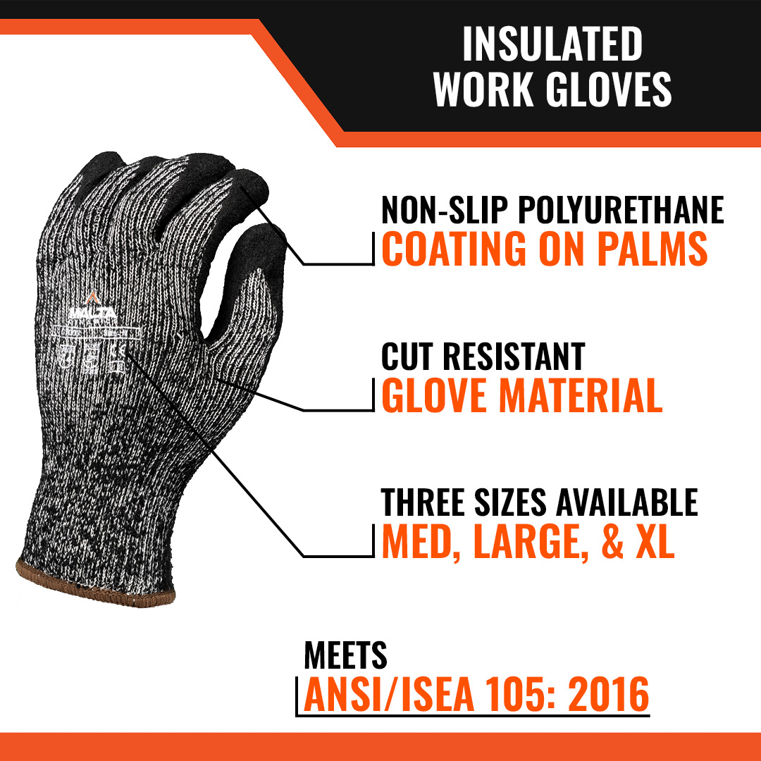 INSULATED CUT LEVEL A4 WORK GLOVES (12 PACK) - Image 4