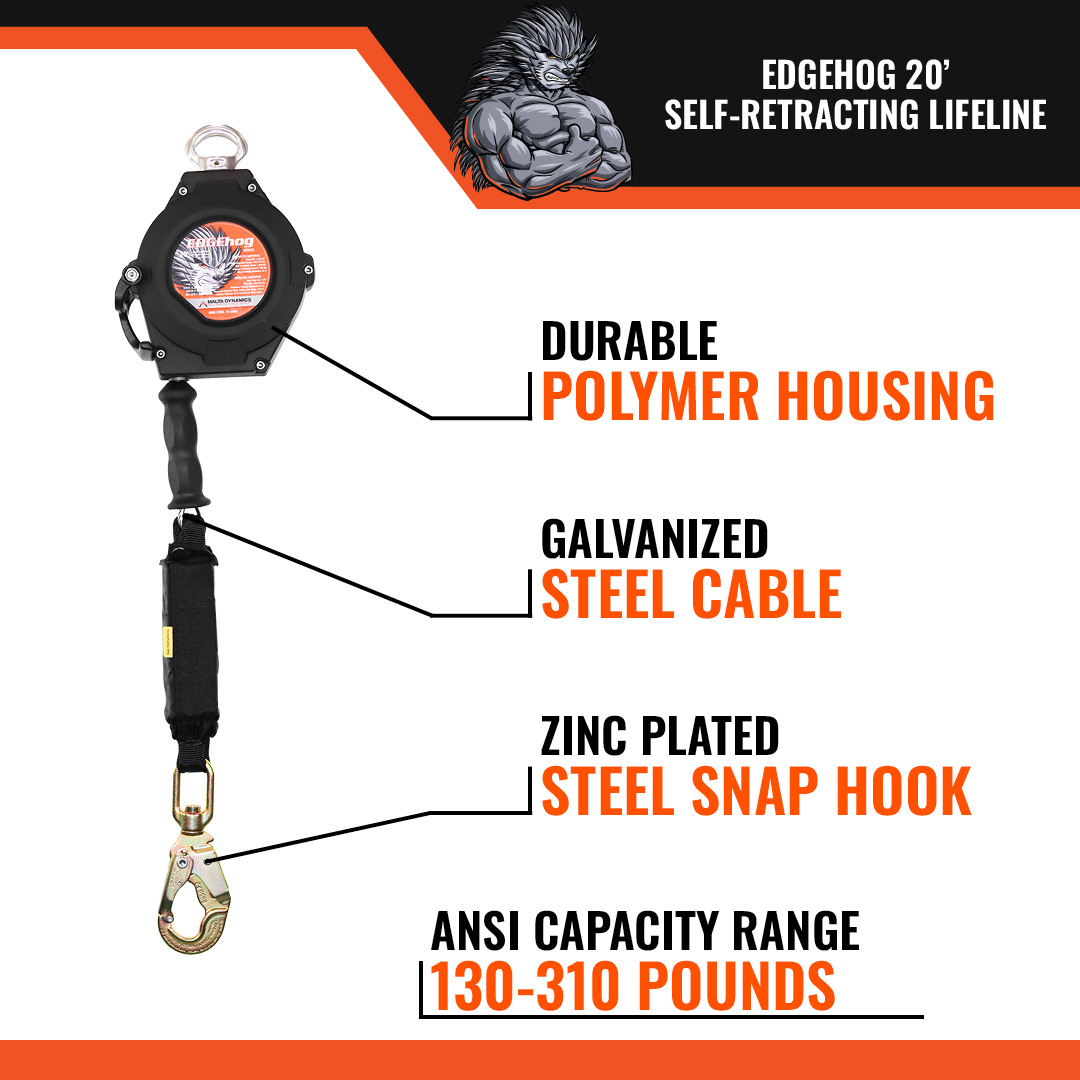 20' EDGEHOG SRL W/ SNAP HOOK, CLASS 2 - Image 6