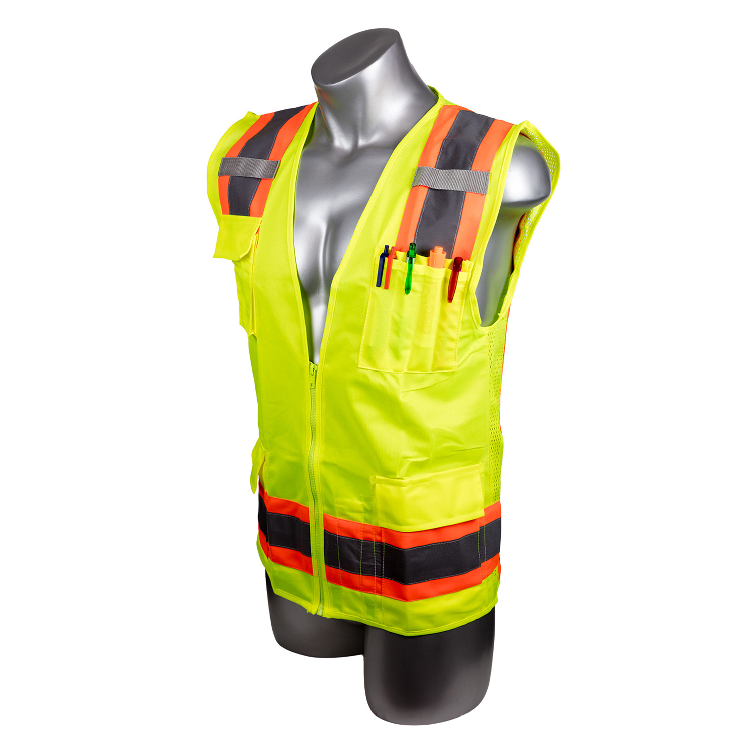 HIGH VISIBILITY YELLOW SAFETY SURVEYOR VEST - Image 7