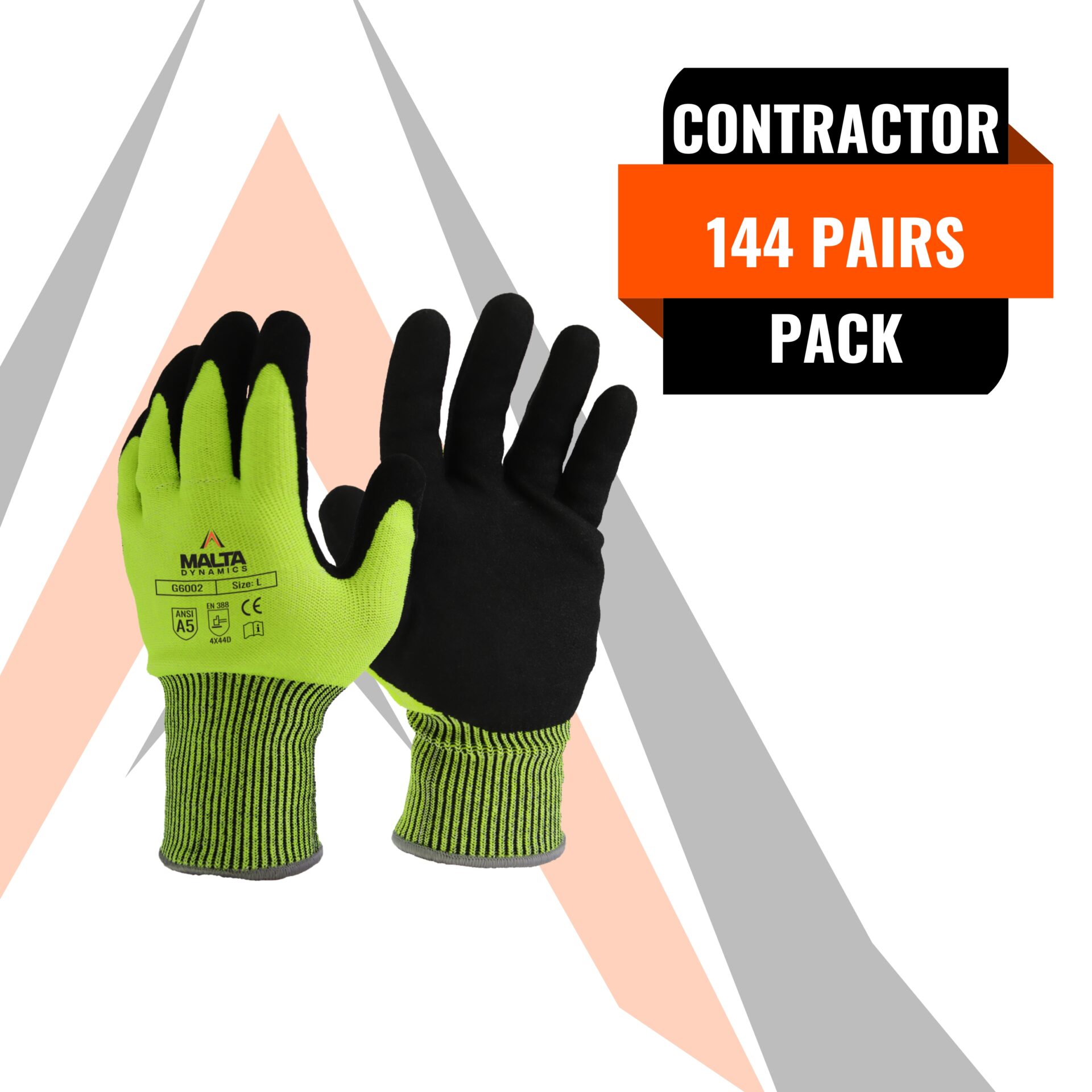 NON-INSULATED CUT LEVEL A5 WORK GLOVES (144 Pairs)