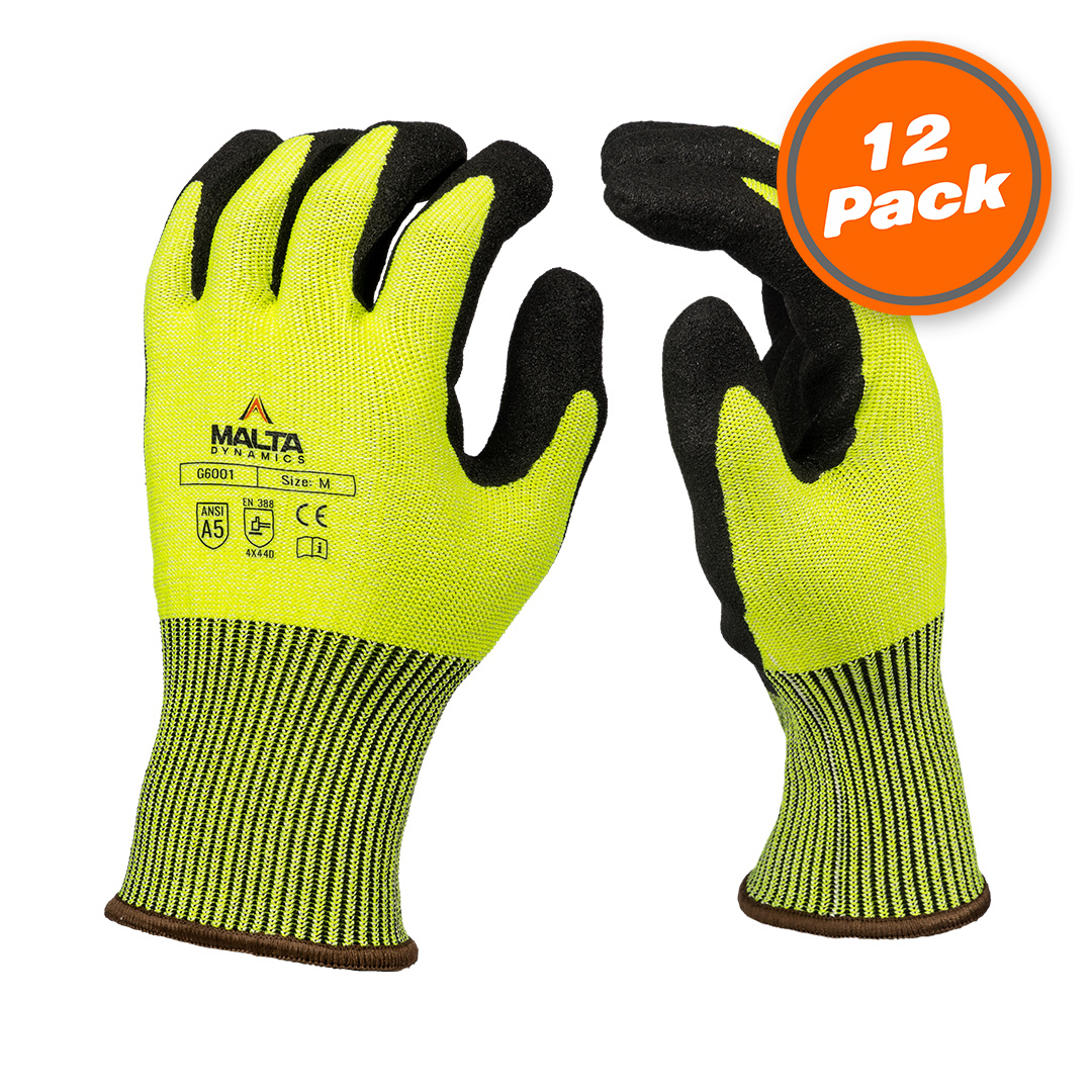 NON-INSULATED CUT LEVEL A5 WORK GLOVES (12 PACK)