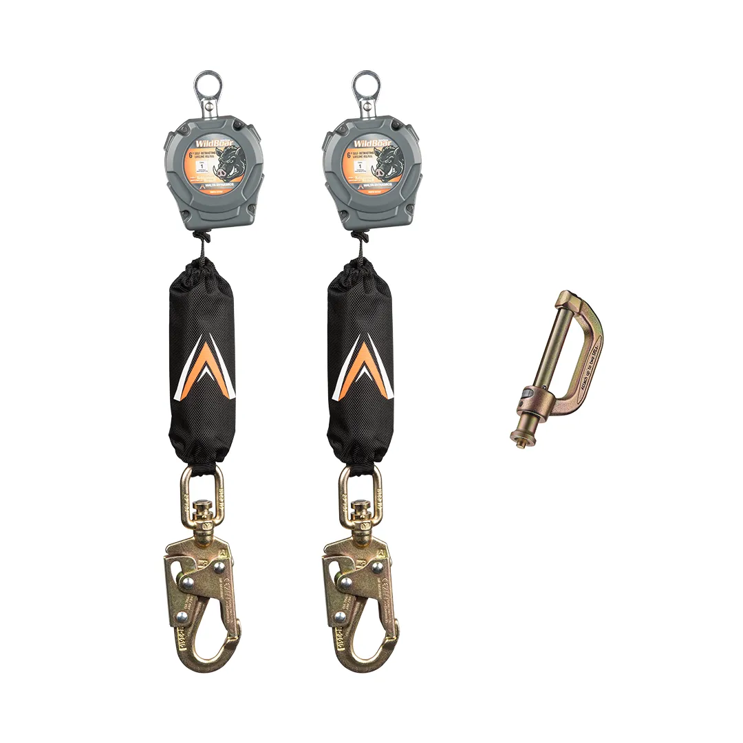 6 ft Wild Boar Personal Self-Retracting Lifeline – Single or Dual SRL with Rebar or Snap Hook - Image 6