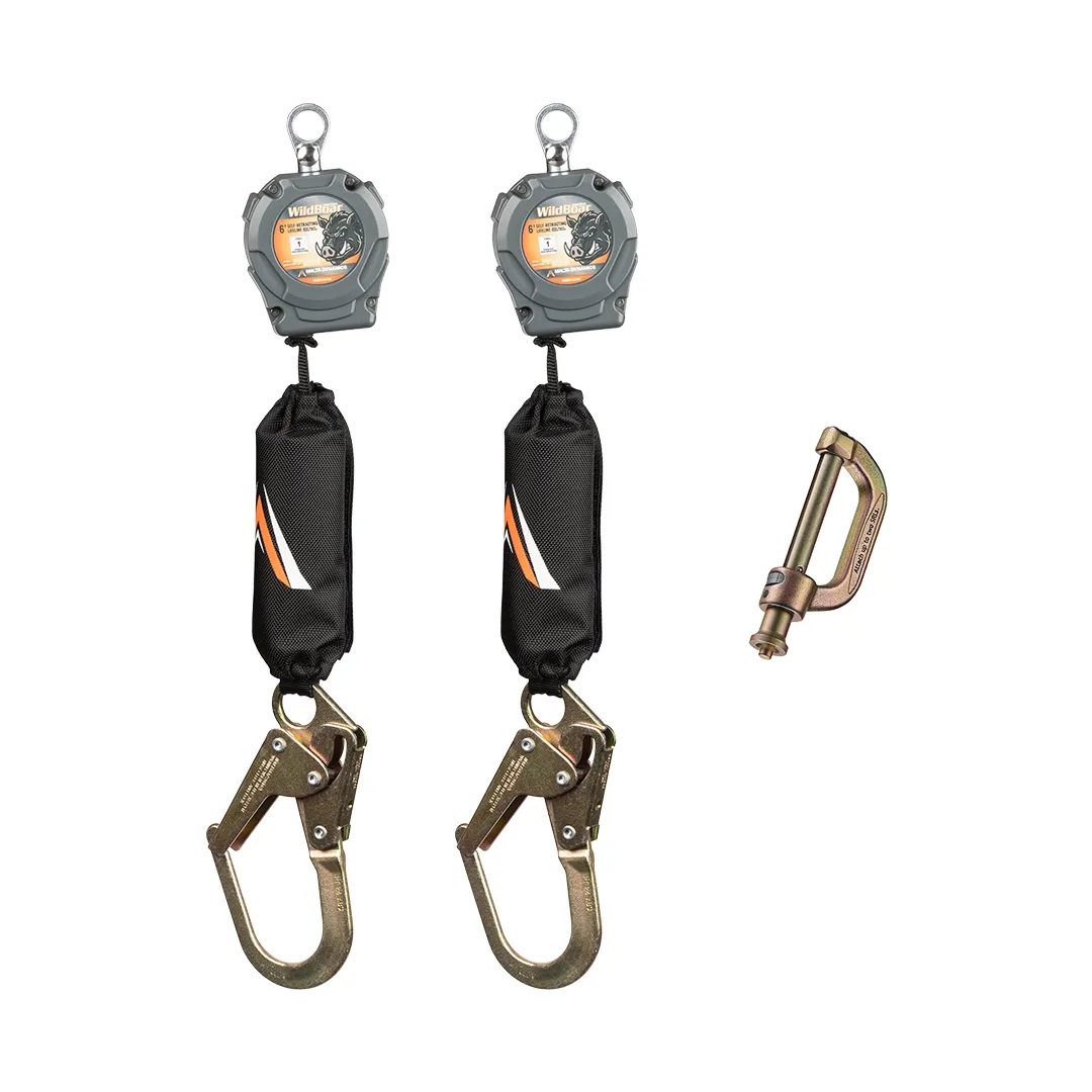 6 ft Wild Boar Personal Self-Retracting Lifeline – Single or Dual SRL with Rebar or Snap Hook - Image 7