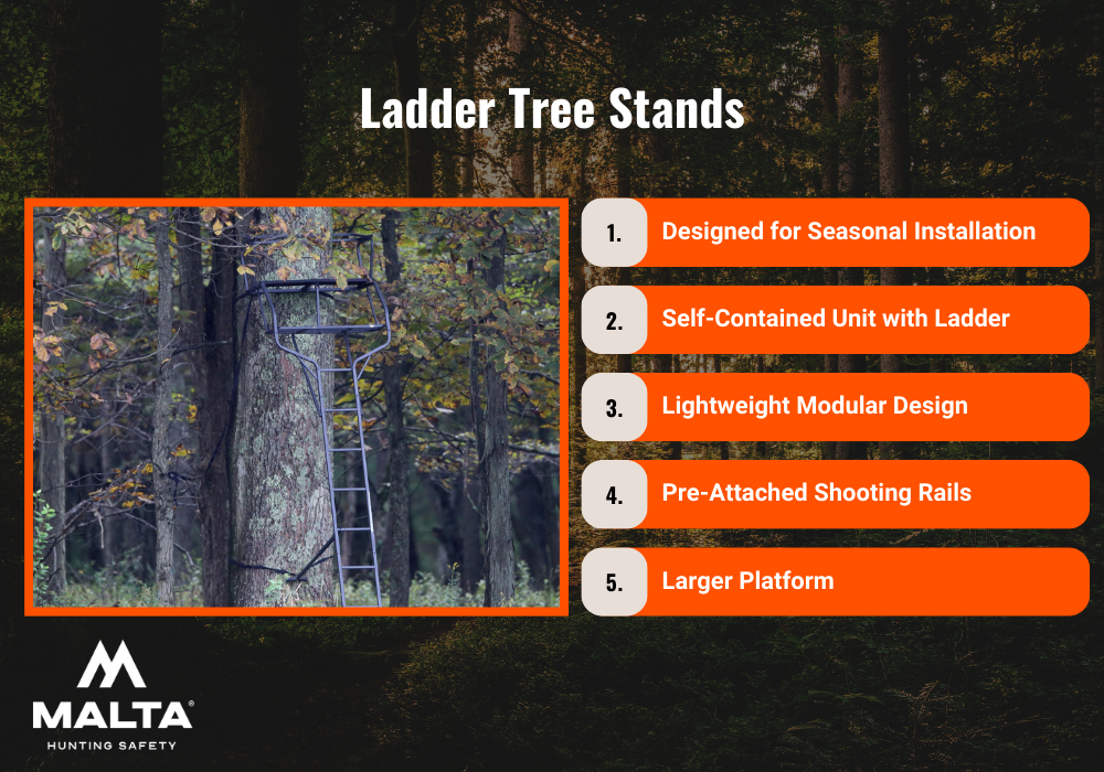 The characteristics of a ladder tree stand