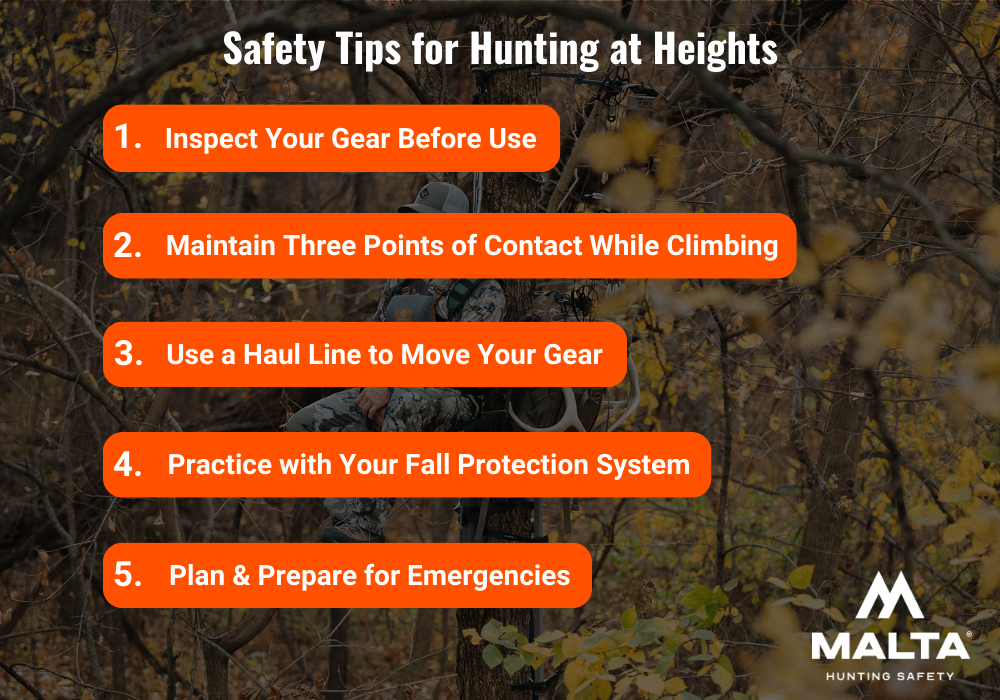 Important tips to ensure you are safe while hunting at heights